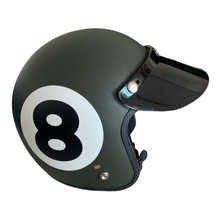 Load image into Gallery viewer, Cooler King Helmet - Lucky 8 Ball - Matt Black / Slate Grey - Black Lined