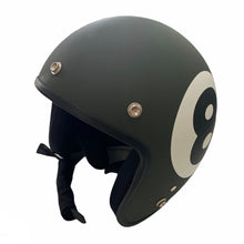 Load image into Gallery viewer, Cooler King Helmet - Lucky 8 Ball - Matt Black / Slate Grey - Black Lined