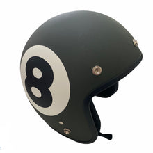 Load image into Gallery viewer, Cooler King Helmet - Lucky 8 Ball - Matt Black / Slate Grey - Black Lined