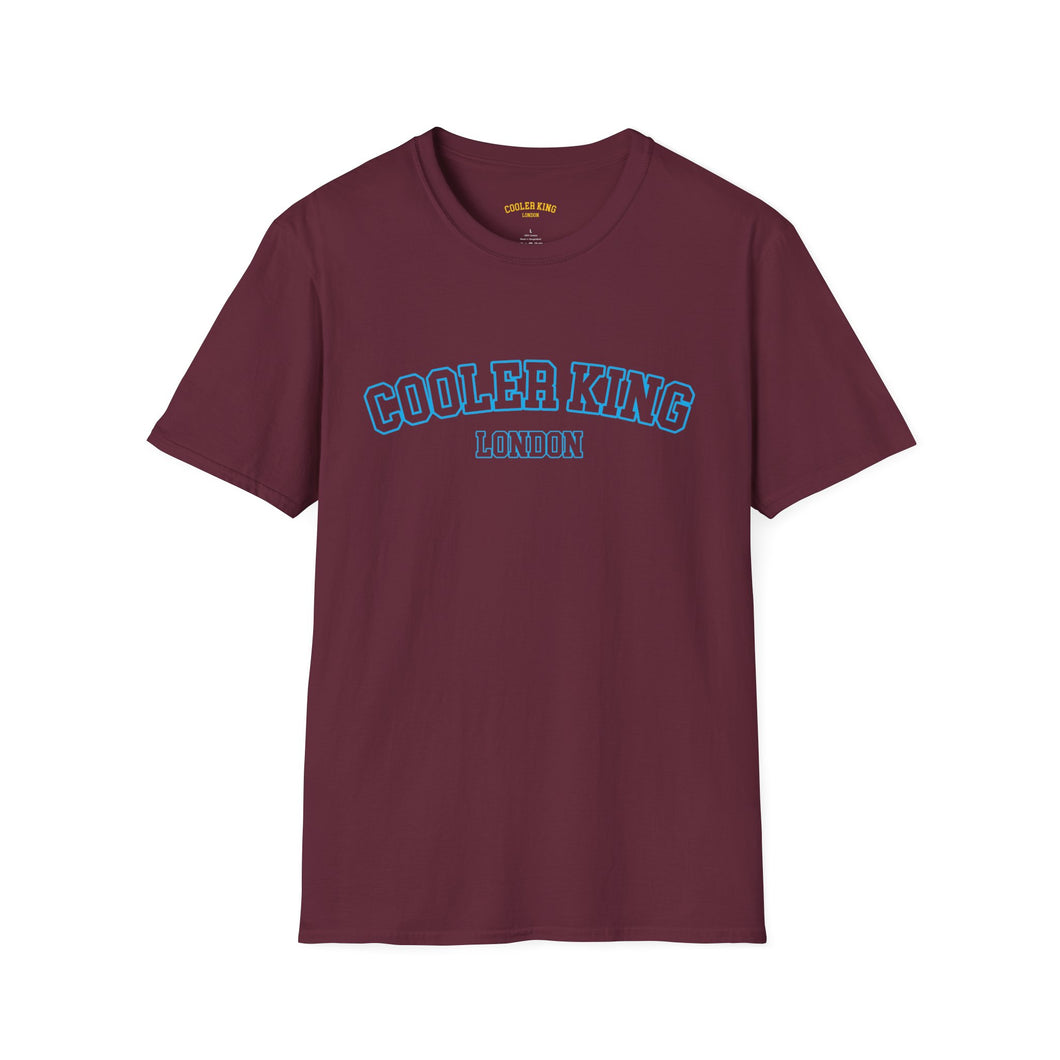 Cooler King Fighter Claret and Blue Unisex Softstyle T-Shirt - Casual Streetwear Tee