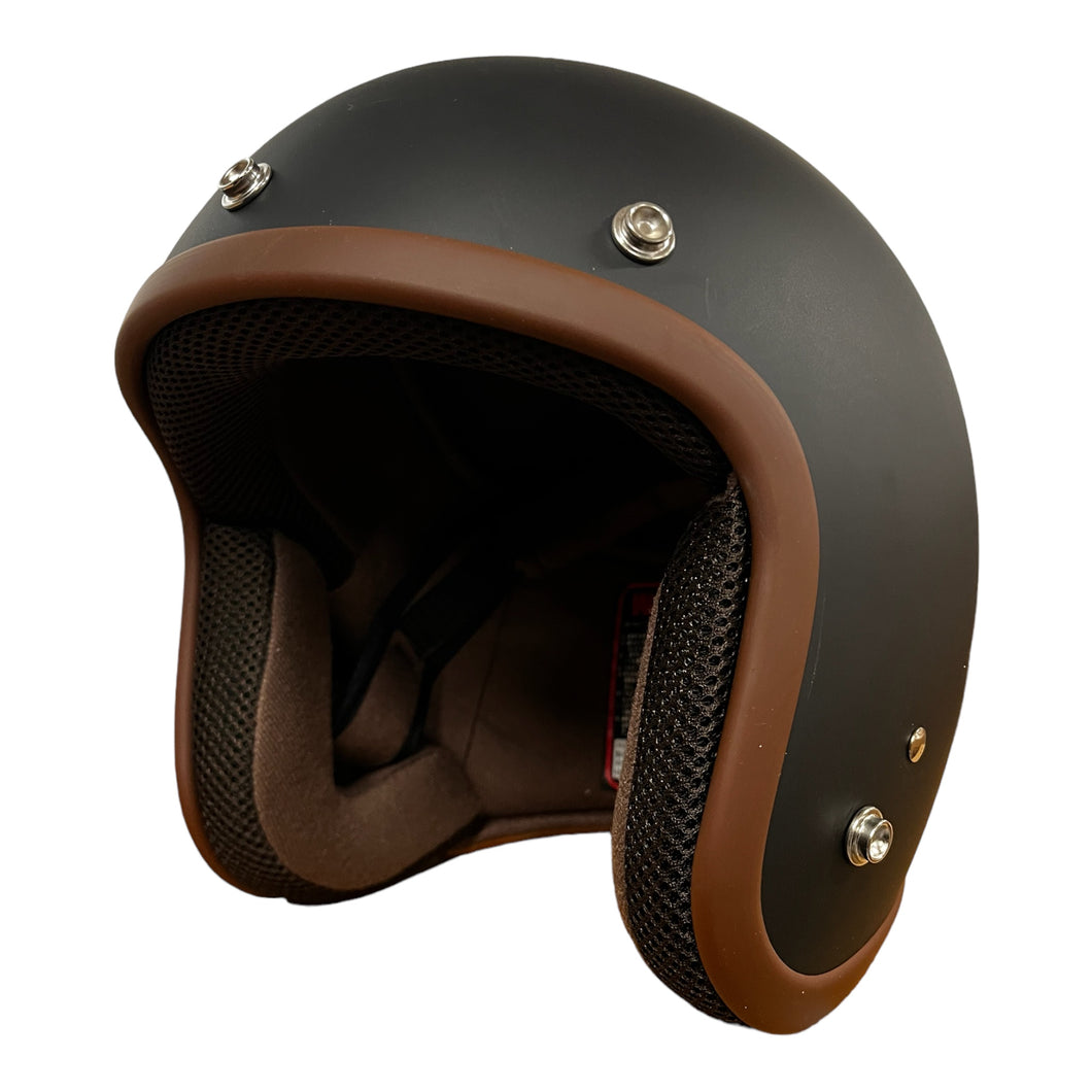 Cooler King Helmet - Matt Black - Tan Lined