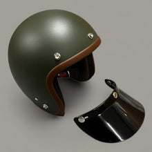 Load image into Gallery viewer, Cooler King Helmet - Matt Green - Tan Lined