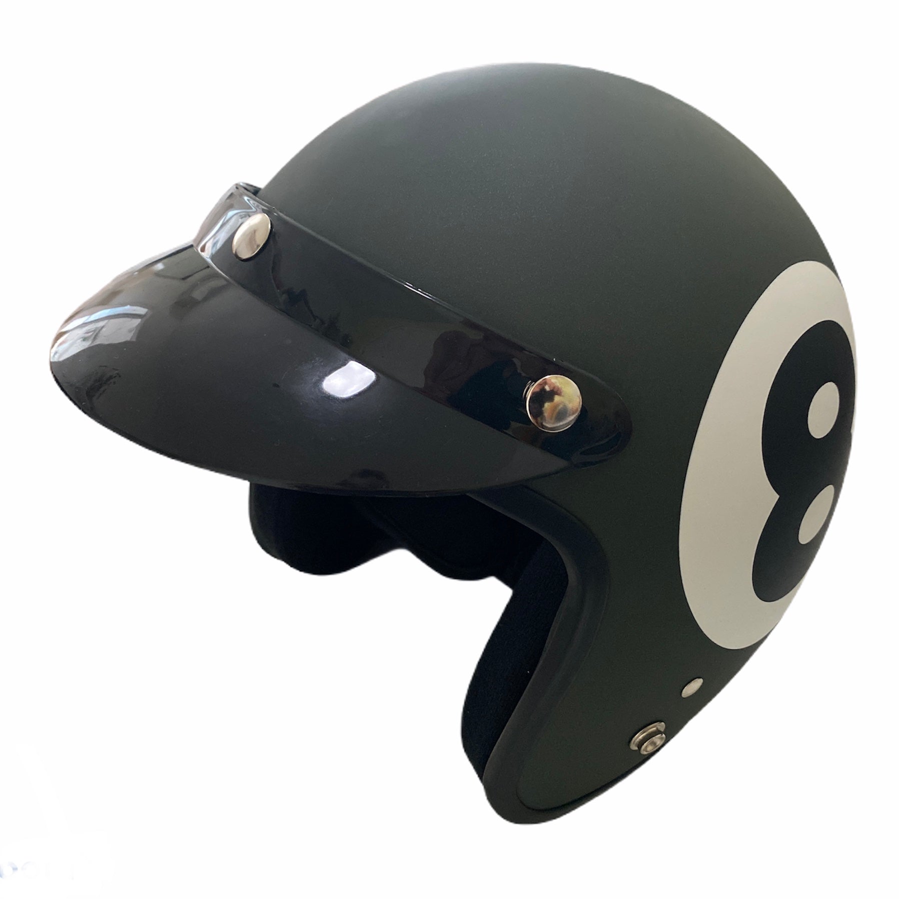 Cyclone Open Face Motorcycle Helmet DOT/ECE Approved - Matte Black - Small